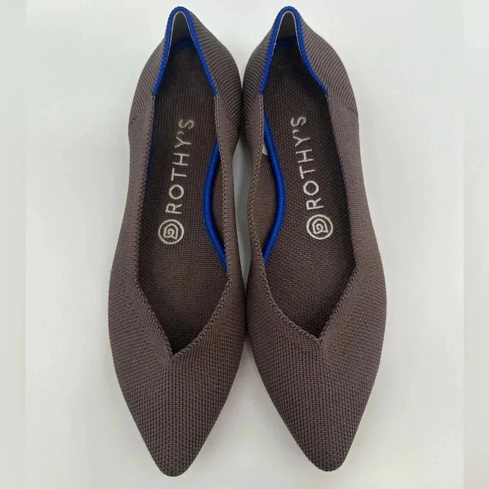 Rothys The Point Womens 7 Flats Pointed Toe Purple Plum Shoes Slip On Ballet